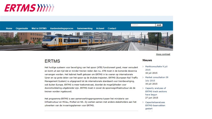 Bericht Website ERTMS online bekijken